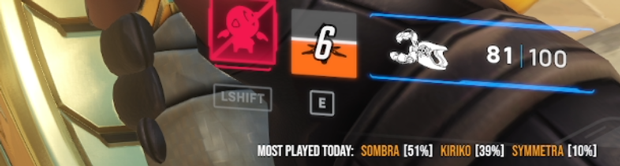 Screenshot of top heroes played during stream